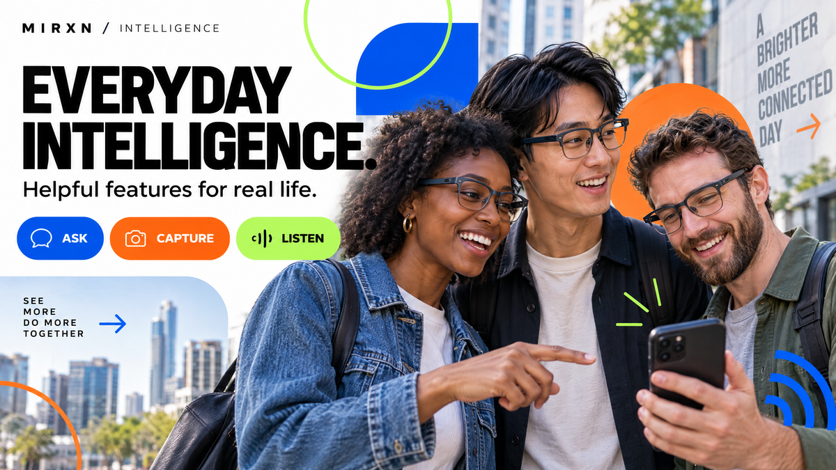 MIRXN AI Glasses — Smart AI Eyewear with Camera, Open-Ear Audio & Hands-Free Assistant