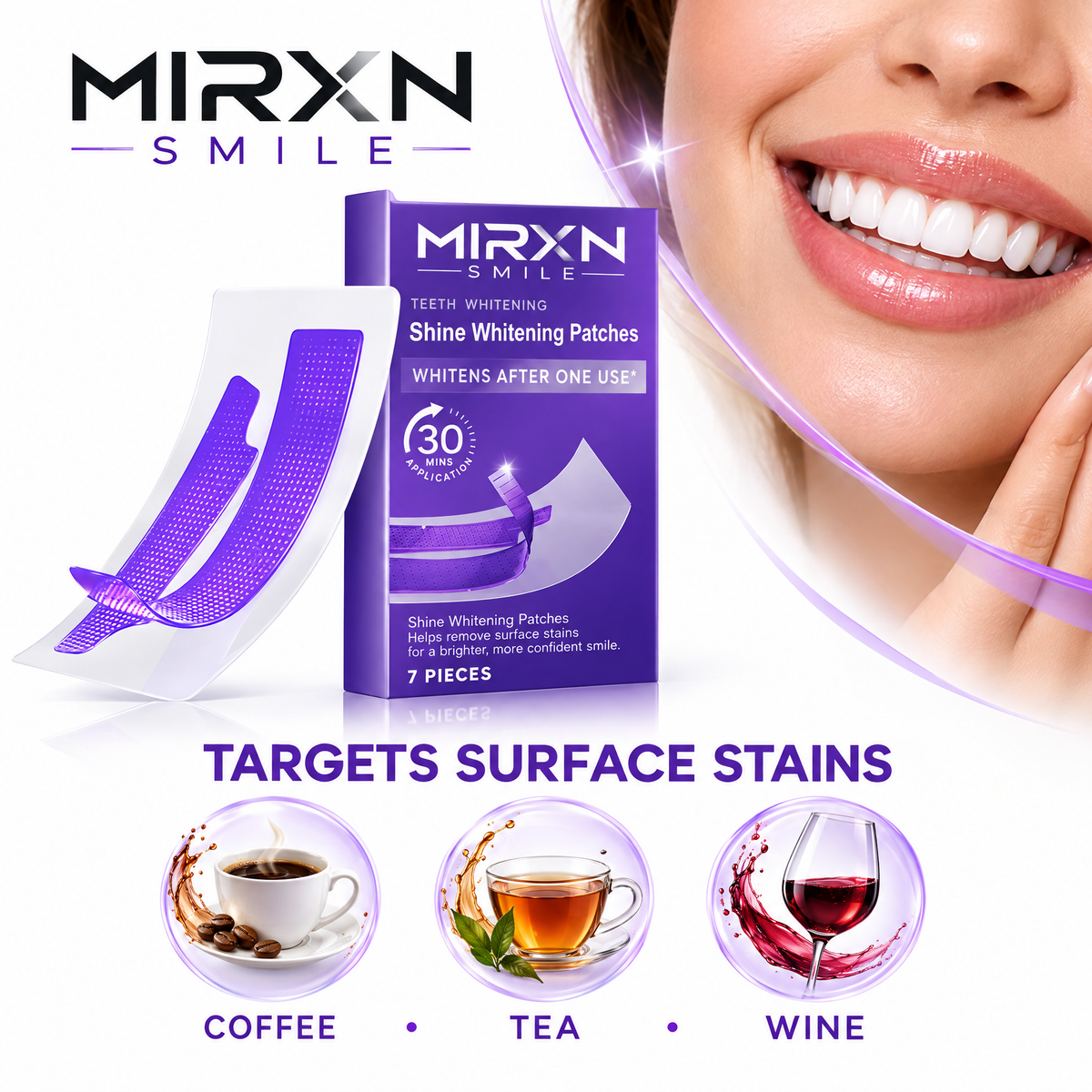 MIRXN SMILE Teeth Whitening Patches – Easy At-Home Whitening Strips for a Brighter, More Confident Smile
