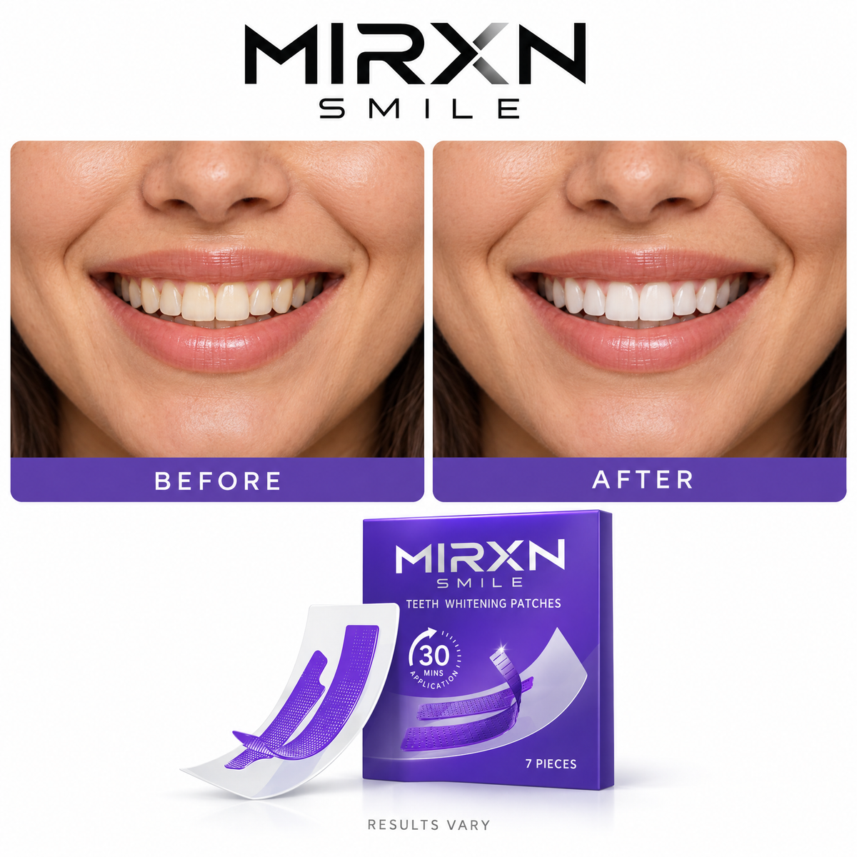 MIRXN SMILE Teeth Whitening Patches – Easy At-Home Whitening Strips for a Brighter, More Confident Smile