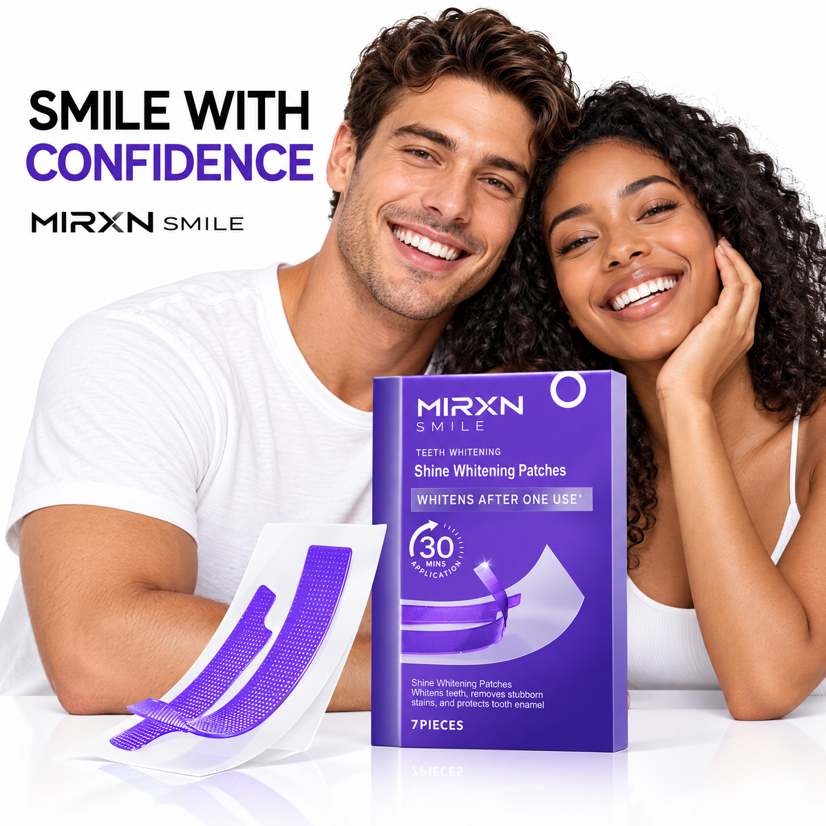 MIRXN SMILE Teeth Whitening Patches – Easy At-Home Whitening Strips for a Brighter, More Confident Smile